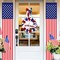4th of July Welcome Wreath for Front Door Decor 12inch Wooden Red White and Blue Star Hanging Sign
